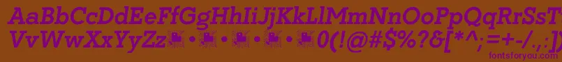Coltan Gea BoldItalic demo FFP-Schriftart – Violette Schriften auf braunem Hintergrund