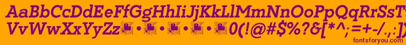 Coltan Gea BoldItalic demo FFP Font – Purple Fonts on Orange Background