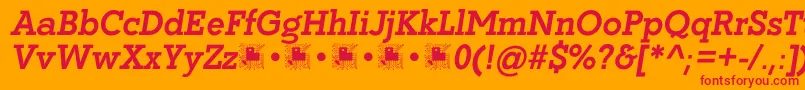 Coltan Gea BoldItalic demo FFP Font – Red Fonts on Orange Background