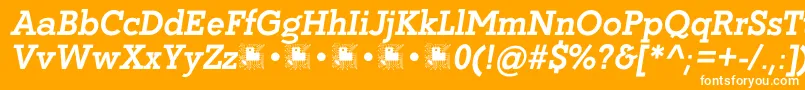 Coltan Gea BoldItalic demo FFP-Schriftart – Weiße Schriften auf orangefarbenem Hintergrund