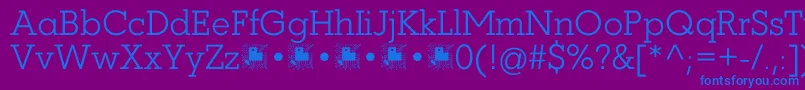 Coltan Gea Light demo FFP Font – Blue Fonts on Purple Background