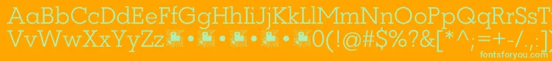 Coltan Gea Light demo FFP Font – Green Fonts on Orange Background