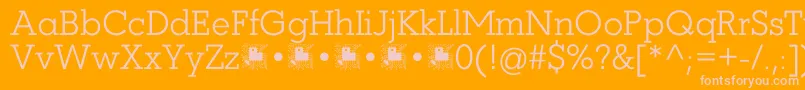 Coltan Gea Light demo FFP-Schriftart – Rosa Schriften auf orangefarbenem Hintergrund