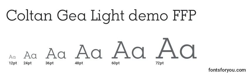 Размеры шрифта Coltan Gea Light demo FFP