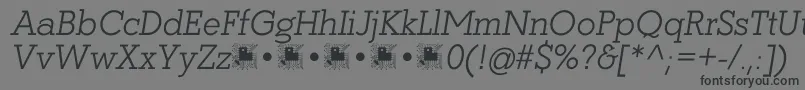 フォントColtan Gea LightItalic demo FFP – 黒い文字の灰色の背景