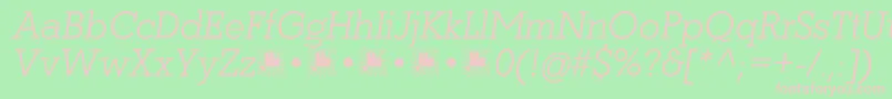 Coltan Gea LightItalic demo FFP Font – Pink Fonts on Green Background