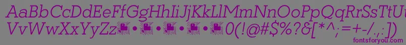 Шрифт Coltan Gea LightItalic demo FFP – фиолетовые шрифты на сером фоне