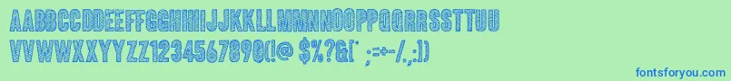Coluna Sketch Font – Blue Fonts on Green Background