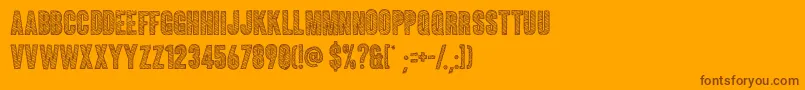 Coluna Sketch-Schriftart – Braune Schriften auf orangefarbenem Hintergrund