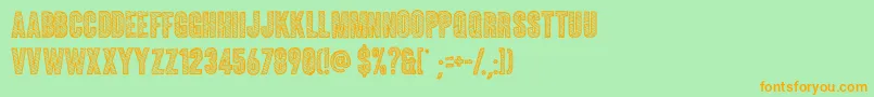 Coluna Sketch-Schriftart – Orangefarbene Schriften auf grünem Hintergrund