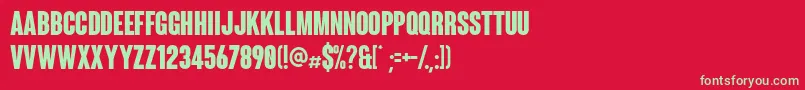 フォントColuna – 赤い背景に緑の文字