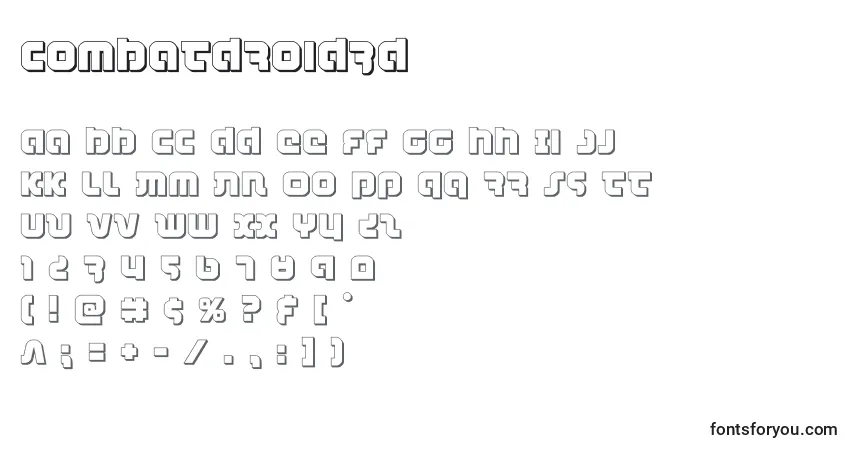 Czcionka Combatdroid3d – alfabet, cyfry, specjalne znaki