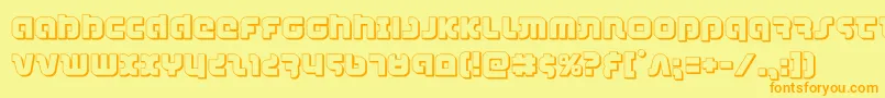 combatdroid3d Font – Orange Fonts on Yellow Background