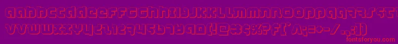 combatdroid3d Font – Red Fonts on Purple Background