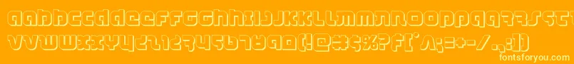 combatdroid3d-Schriftart – Gelbe Schriften auf orangefarbenem Hintergrund