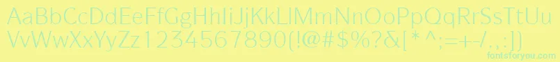 ItcSymbolLtBook Font – Green Fonts on Yellow Background