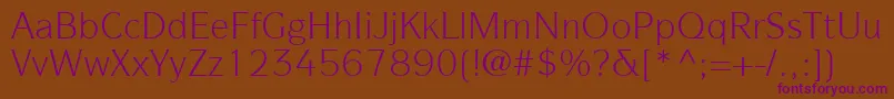 ItcSymbolLtBook Font – Purple Fonts on Brown Background