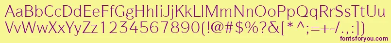 ItcSymbolLtBook Font – Purple Fonts on Yellow Background