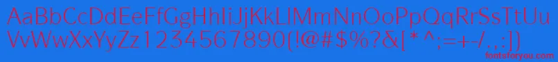 ItcSymbolLtBook Font – Red Fonts on Blue Background