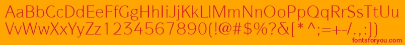 ItcSymbolLtBook Font – Red Fonts on Orange Background