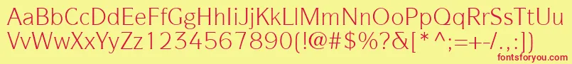 ItcSymbolLtBook Font – Red Fonts on Yellow Background