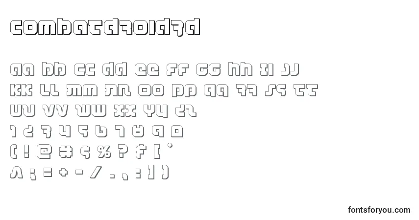 A fonte Combatdroid3d (123740) – alfabeto, números, caracteres especiais