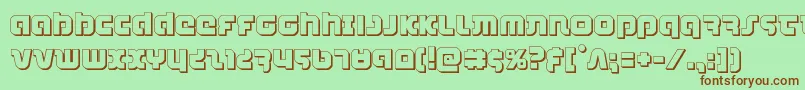 Fonte combatdroid3d – fontes marrons em um fundo verde