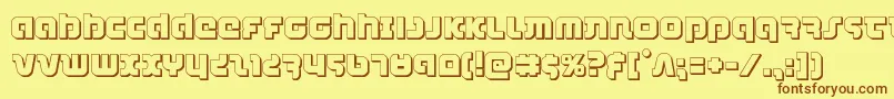 combatdroid3d Font – Brown Fonts on Yellow Background