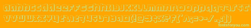 combatdroid3d-Schriftart – Grüne Schriften auf orangefarbenem Hintergrund