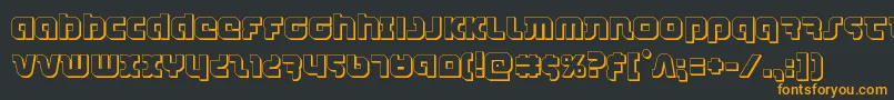 フォントcombatdroid3d – 黒い背景にオレンジの文字