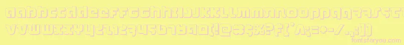 combatdroid3d Font – Pink Fonts on Yellow Background