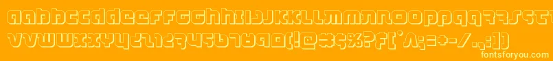 combatdroid3d-Schriftart – Gelbe Schriften auf orangefarbenem Hintergrund