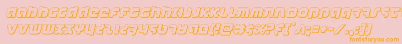 combatdroid3dital-Schriftart – Orangefarbene Schriften auf rosa Hintergrund