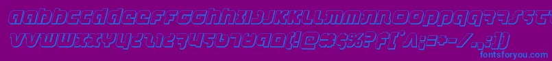 combatdroid3dital Font – Blue Fonts on Purple Background