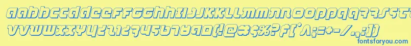 combatdroid3dital Font – Blue Fonts on Yellow Background