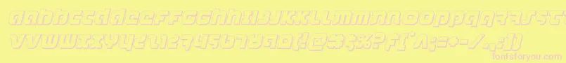 combatdroid3dital Font – Pink Fonts on Yellow Background