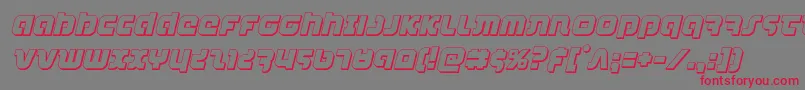 フォントcombatdroid3dital – 赤い文字の灰色の背景