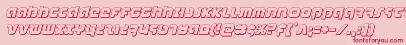 Fonte combatdroid3dital – fontes vermelhas em um fundo rosa