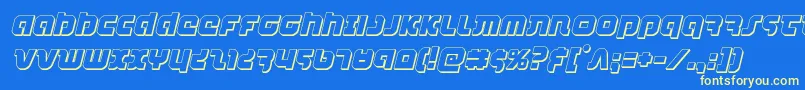 combatdroid3dital Font – Yellow Fonts on Blue Background
