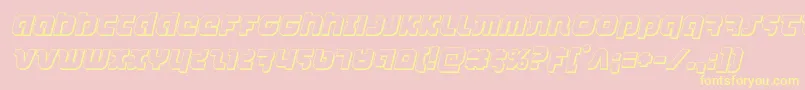 combatdroid3dital Font – Yellow Fonts on Pink Background