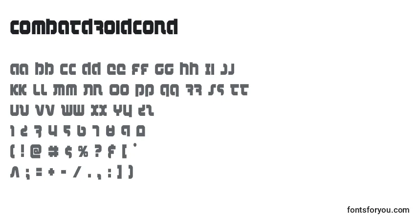 A fonte Combatdroidcond – alfabeto, números, caracteres especiais