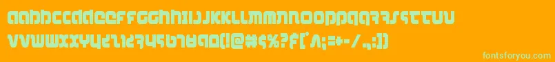 combatdroidcond-Schriftart – Grüne Schriften auf orangefarbenem Hintergrund