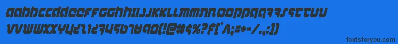 Шрифт combatdroidcondital – чёрные шрифты на синем фоне