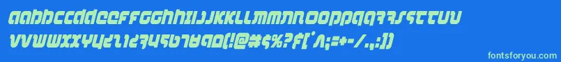 combatdroidcondital Font – Green Fonts on Blue Background