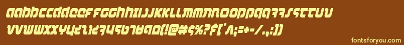 Weitere Informationen zur combatdroidcondital-Schriftart combatdroidcondital-Schriftart – Gelbe Schriften auf braunem Hintergrund