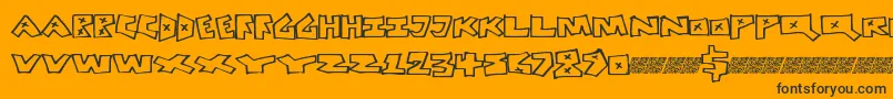 Peacefight Font – Black Fonts on Orange Background