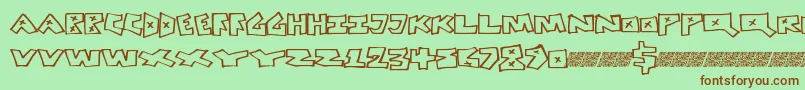 Шрифт Peacefight – коричневые шрифты на зелёном фоне