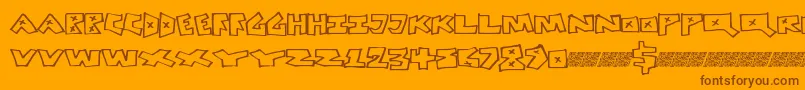 Шрифт Peacefight – коричневые шрифты на оранжевом фоне