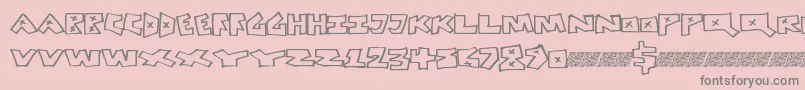 フォントPeacefight – ピンクの背景に灰色の文字