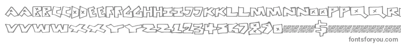 フォントPeacefight – 白い背景に灰色の文字